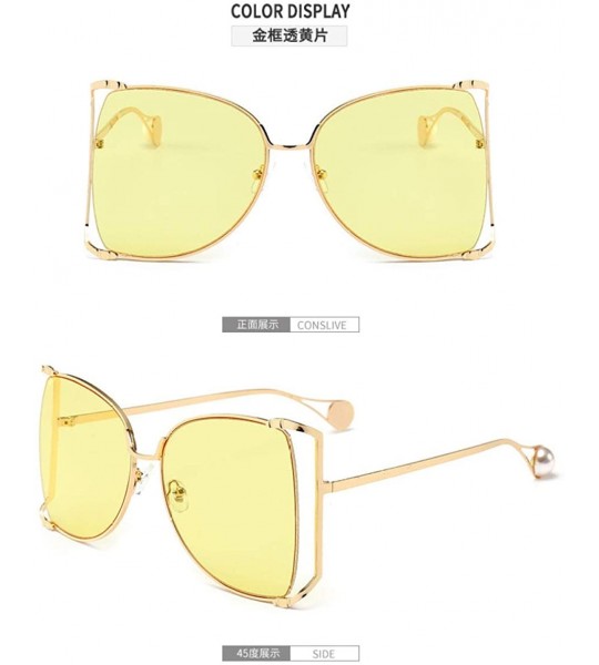 Aviator Big Box Sunglasses Female Sunglasses Retro Sunglasses - CW18X9Z96CD $83.75