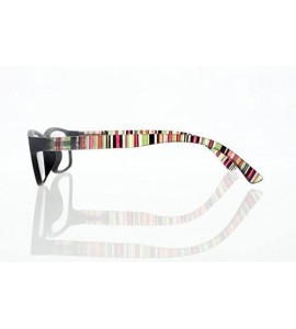 Square Square Colorful Thin Frame Colorful Stripe Legs Reading Glasses Readers - Black - CQ185EAAI3T $18.90