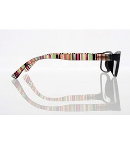 Square Square Colorful Thin Frame Colorful Stripe Legs Reading Glasses Readers - Black - CQ185EAAI3T $18.90