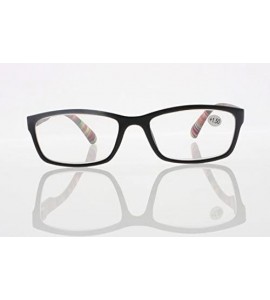 Square Square Colorful Thin Frame Colorful Stripe Legs Reading Glasses Readers - Black - CQ185EAAI3T $18.90