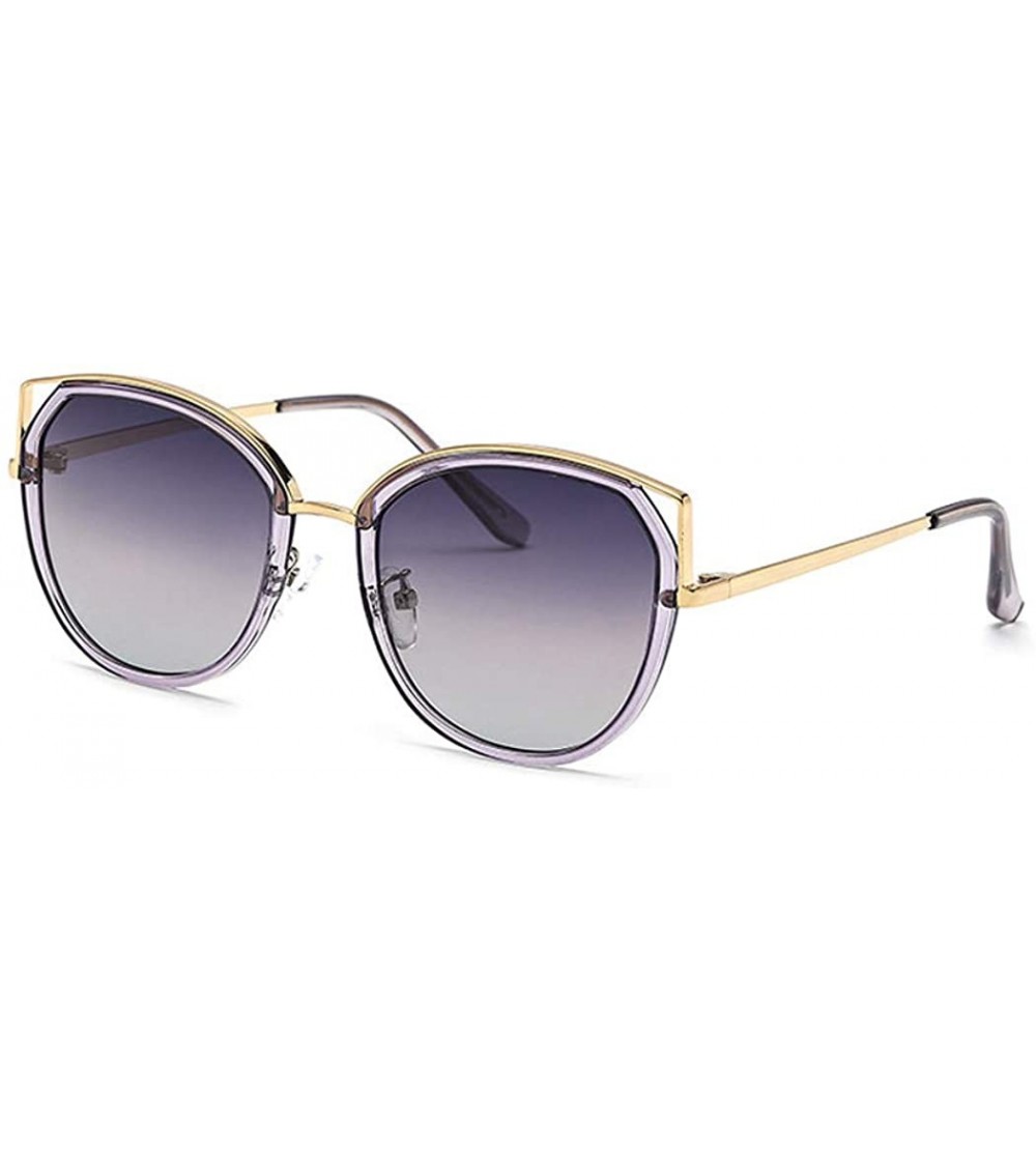 Aviator New fashion polarized sunglasses - metal coated half frame UV protection sunglasses - B - CX18SMR6C9O $83.04