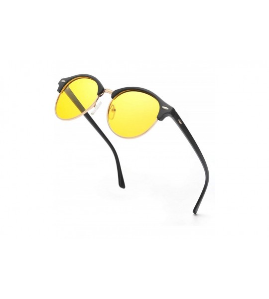 Round Night-driving Glasses for Men Women - Anti-Glare Polarized Yellow Lens Night-vision Glasses for Driving - C618UW0QG3U $...