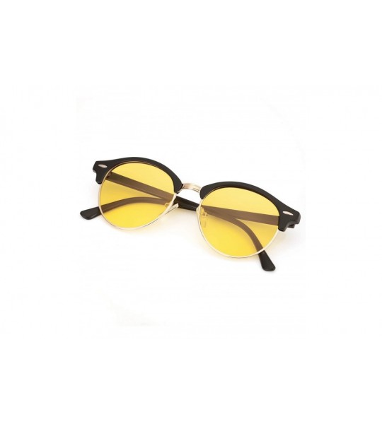 Round Night-driving Glasses for Men Women - Anti-Glare Polarized Yellow Lens Night-vision Glasses for Driving - C618UW0QG3U $...