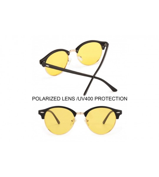 Round Night-driving Glasses for Men Women - Anti-Glare Polarized Yellow Lens Night-vision Glasses for Driving - C618UW0QG3U $...