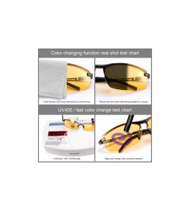 Rectangular Men's Photochromic Polarized Sunglasses Day and Night Driving Sports Glasses - A557 Yellow - CA199HWHQ5E $47.22