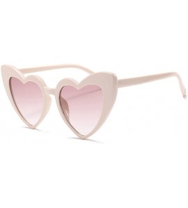 Cat Eye Fashion Culture Women's Lolita Heart Cat Eye Mirrored Sunglasses - Pink - CU18CNH3QXK $26.37