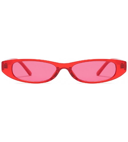 Oval Vintage Small Sunglasses Fashion Narrow Oval Frame eyewea for neutral - Red - C018DTK2ZY6 $20.51