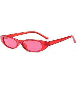 Oval Vintage Small Sunglasses Fashion Narrow Oval Frame eyewea for neutral - Red - C018DTK2ZY6 $20.51