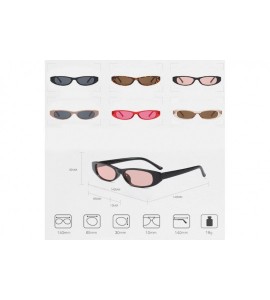 Oval Vintage Small Sunglasses Fashion Narrow Oval Frame eyewea for neutral - Red - C018DTK2ZY6 $20.51