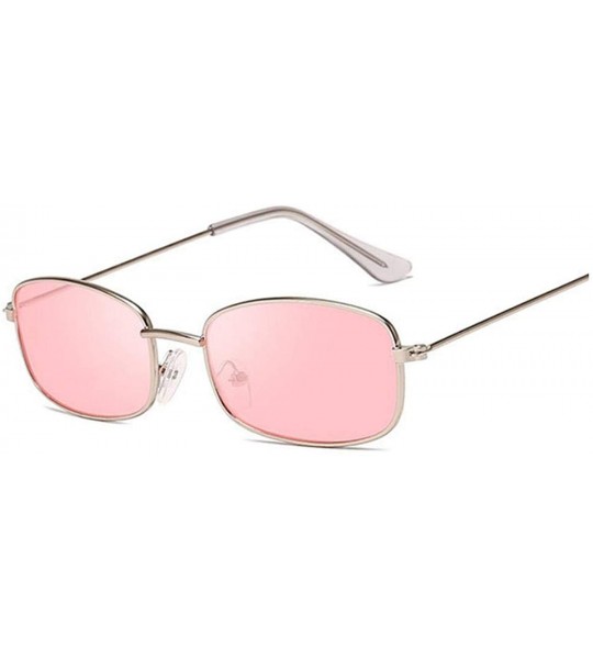 Square Rectangle Sunglasses Men Women Sun Glasses Fashion Summer Gafas Feminino Oculos De Sol - Silverpink - CW197A2QZQ3 $31.70