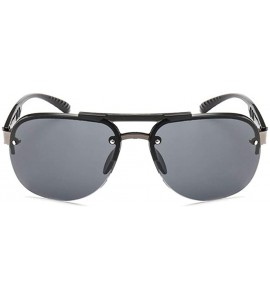 Round Men Large Pilot Sunglasses Male Shades UV400 Lens Fashion Vintage Eyewear - Full Gray - C2199QD2H29 $18.37