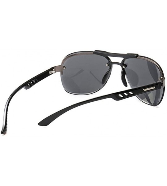 Round Men Large Pilot Sunglasses Male Shades UV400 Lens Fashion Vintage Eyewear - Full Gray - C2199QD2H29 $18.37