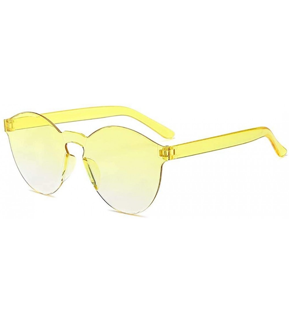 Round Unisex Fashion Candy Colors Round Outdoor Sunglasses - Yellow - CR199X9U8DW $30.13