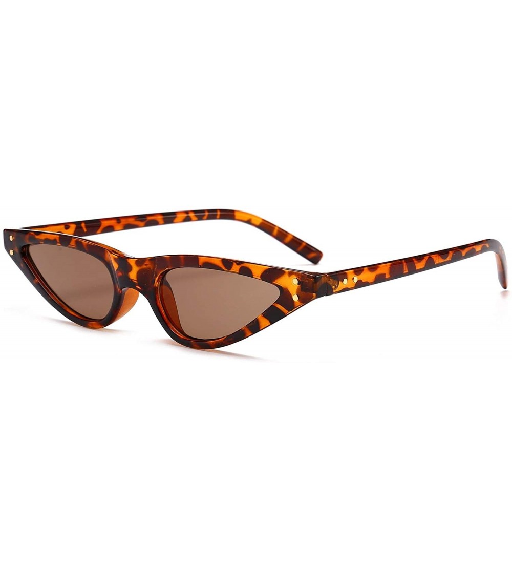 Cat Eye Retro Cat Eye Sunglasses Small Shade Women Eyewear B2290 - 2 Leopard - C7180HW3HN5 $18.66
