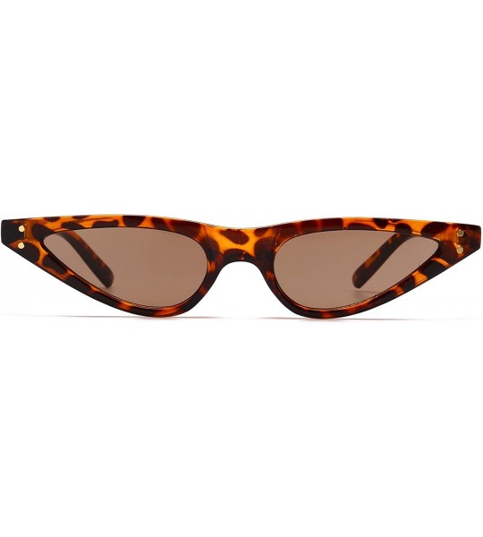 Cat Eye Retro Cat Eye Sunglasses Small Shade Women Eyewear B2290 - 2 Leopard - C7180HW3HN5 $18.66