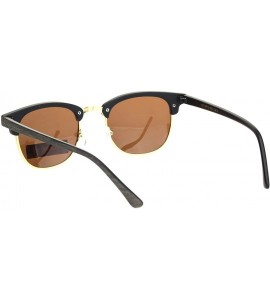 Square Polarized Lens Sunglasses Wood Print Bold Top Classic Designer Style UV 400 - Brown Gold (Brown) - CT1956RQAOT $23.13