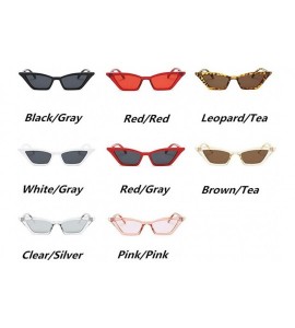 Cat Eye Vintage Sunglasses Women Cat Eye Sun Glasses Retro Small Red ladies Sunglass - Csilver - CH18WZTQAY0 $46.69