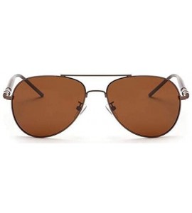 Aviator Classic Style Men Women Aviator Sunglasses Polarized Metal Mirror209 - Brown - CK18K5SUKSY $19.17