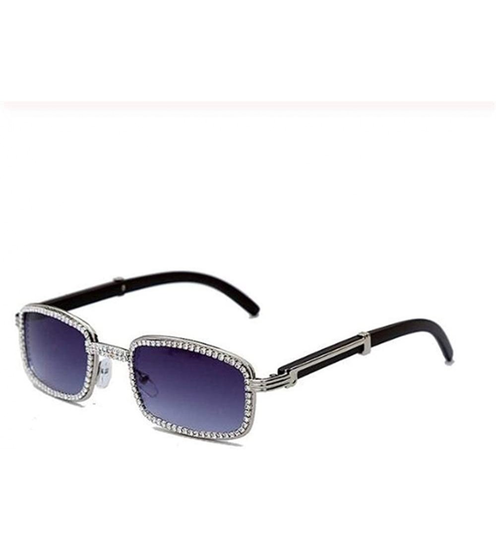 Square Rectangle Rhinestone Sunglasses Steampunk Eyeglasses - 6 - CP198G4IQEW $46.70