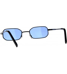 Rectangular Rectangular Heptagon Shape Sunglasses Unisex Indie Fashion UV 400 - Black (Blue) - CY18ENRM5ZE $19.98