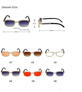 Square Rectangle Rhinestone Sunglasses Steampunk Eyeglasses - 6 - CP198G4IQEW $46.70