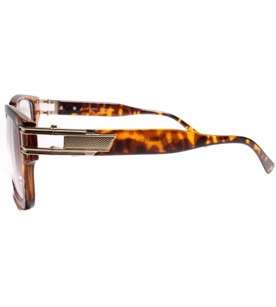 Square Hip Hop Clear Lens Square Eye Glasses - Tortoise - CE18UQELDIZ $23.69