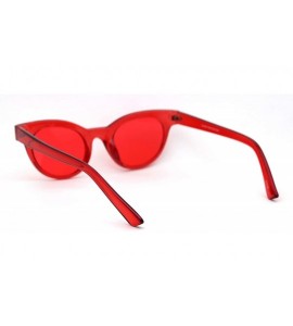 Oval Mod Womens Thick Plastic Oval Hippie Horn Rim Sunglasses - Red - C818YX7XTCN $18.55