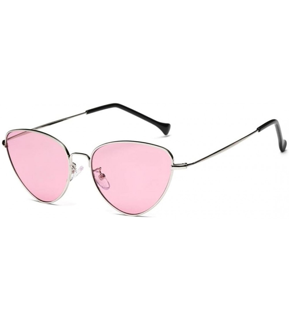 Aviator Women Vintage Retro Cat Eye Glasses Mirror Lens Travel Sunglass - Pink - C5189DS60AR $17.34