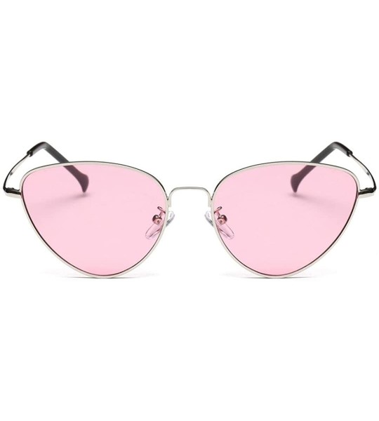 Aviator Women Vintage Retro Cat Eye Glasses Mirror Lens Travel Sunglass - Pink - C5189DS60AR $17.34