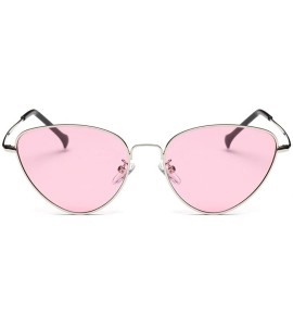 Aviator Women Vintage Retro Cat Eye Glasses Mirror Lens Travel Sunglass - Pink - C5189DS60AR $17.34