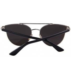 Rimless Women Fashion UV400 Cat Eye Classic Double-Bridge Shades Mirror Sunglasses - Silver - CT17YZZZRWT $21.88