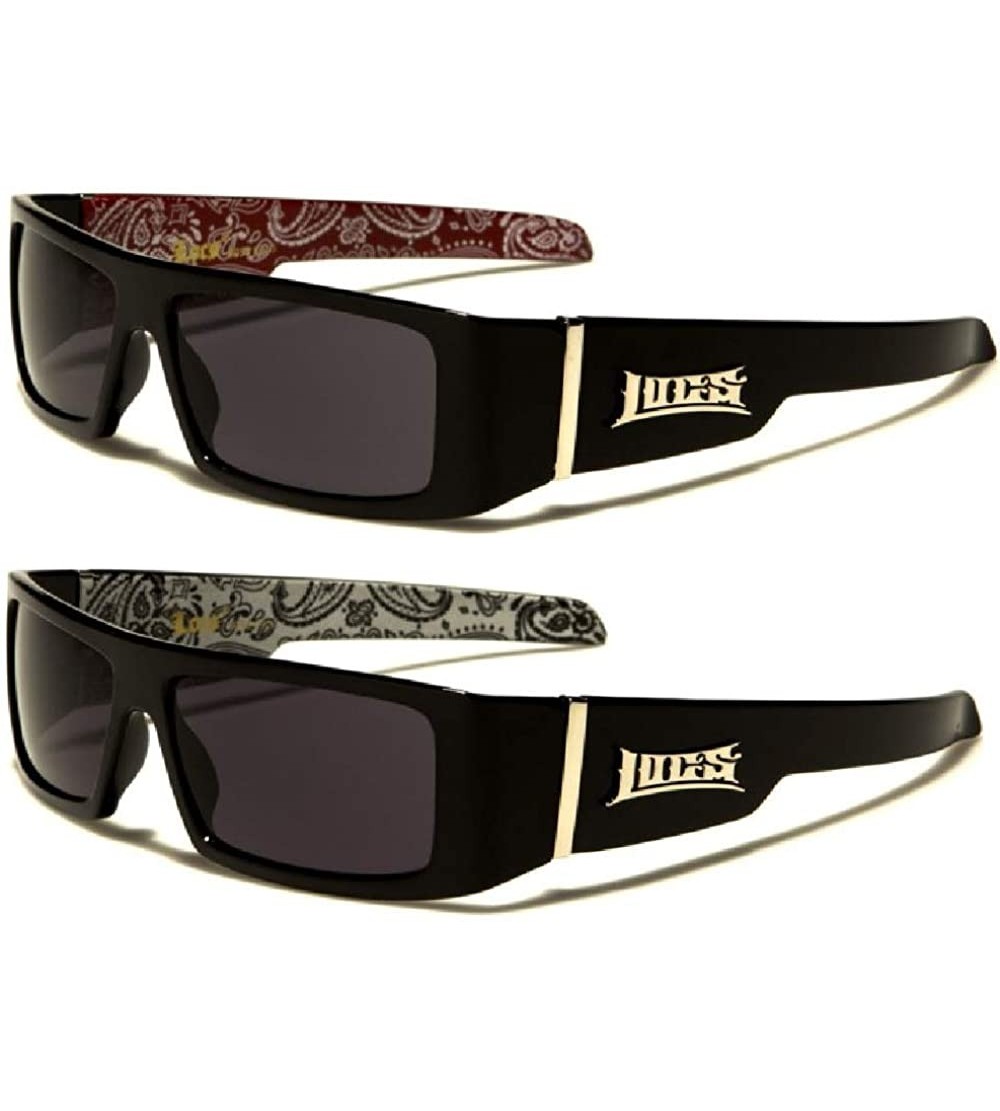 Wrap Gangsta Sunglasses Various Combos 58 Style - 2 Pack Red Bandana and White Bandana - CI199LY8WOD $39.58