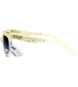 Cat Eye Metal Diecut Floral Jewel Arm Cat Eye Sunglasses - Beige - CV12IVI586Z $22.73