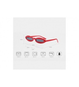 Oval Small Oval Sunglasses for Men Mini Sun Glasses Women Holiday Accessories UV400 (white with black) - CI18KIT64LT $20.16