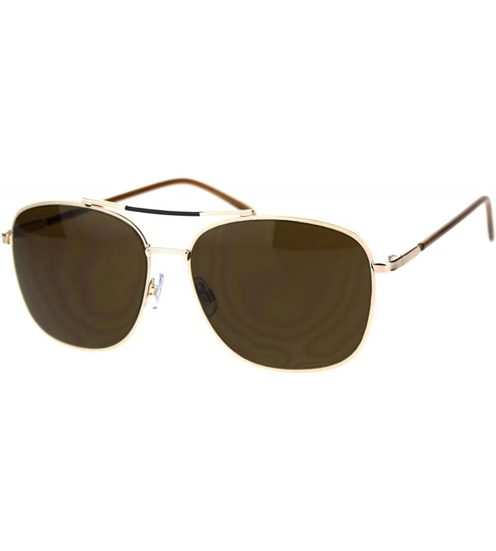 Square Womens Fashion Sunglasses Chic Designer Style Square Shades UV 400 - Gold (Brown) - C318WU0D5C8 $20.64