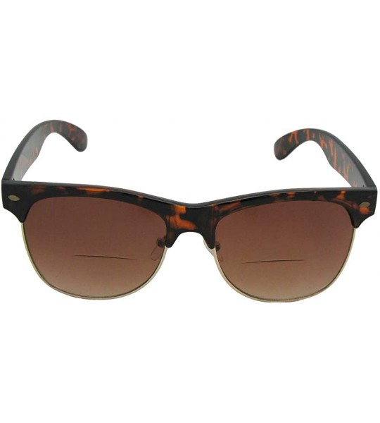 Wayfarer Big Retro Frame Bifocal Sunglass For Men B38 - Tortoise Frame Brown Lenses - CG18KXHLO25 $29.82