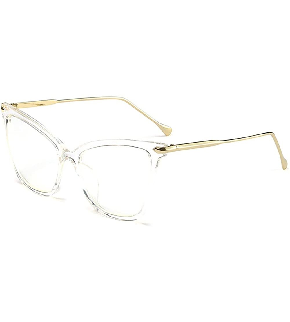 Square Classic Retro Glasses Oversized Bold Large Square Eyewear Transparent Geek Style Clear Lens - Transparent 2 - C6189UC0...