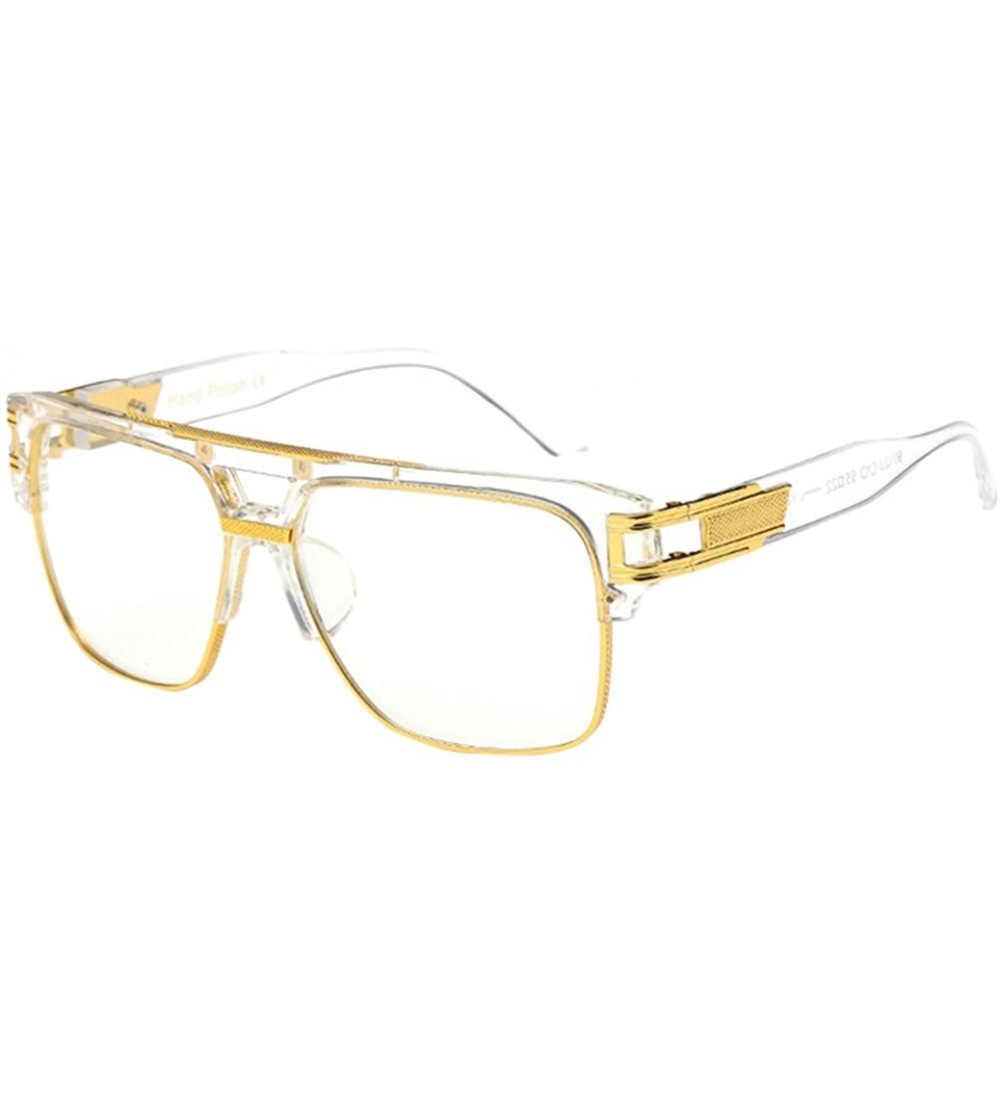 Square Square Semi Rimless UV400 Shades Full Glare Eye Protect Unisex Sunglasses - Transparent - CL18CXDS44I $31.18