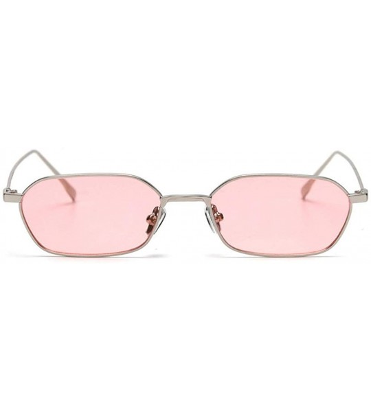 Goggle Fashion New Lady Brand Designer Small Square Metal Frame Mens Goggle - Pink - CF18TIT5SHD $23.66