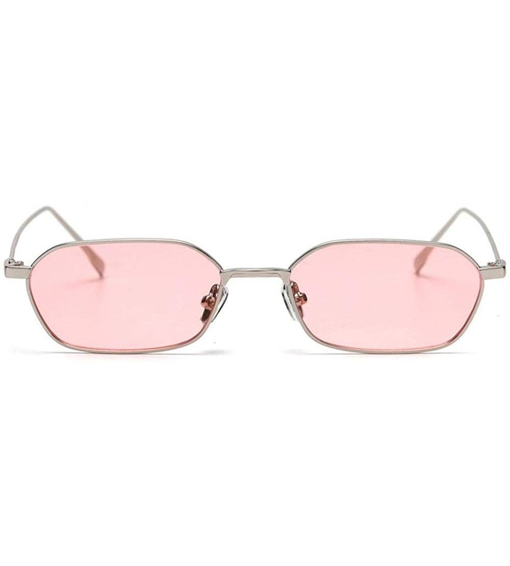 Goggle Fashion New Lady Brand Designer Small Square Metal Frame Mens Goggle - Pink - CF18TIT5SHD $23.66