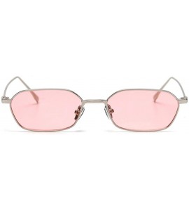 Goggle Fashion New Lady Brand Designer Small Square Metal Frame Mens Goggle - Pink - CF18TIT5SHD $23.66