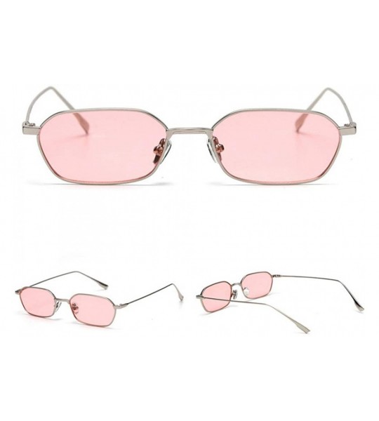 Goggle Fashion New Lady Brand Designer Small Square Metal Frame Mens Goggle - Pink - CF18TIT5SHD $23.66