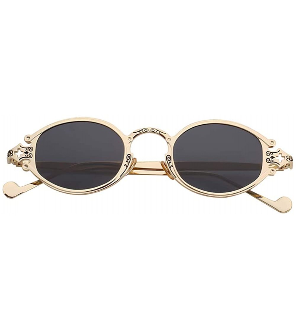 Round replica engraved sunglasses polarized outdoor - Grey Lens - C3199XALWW6 $48.79