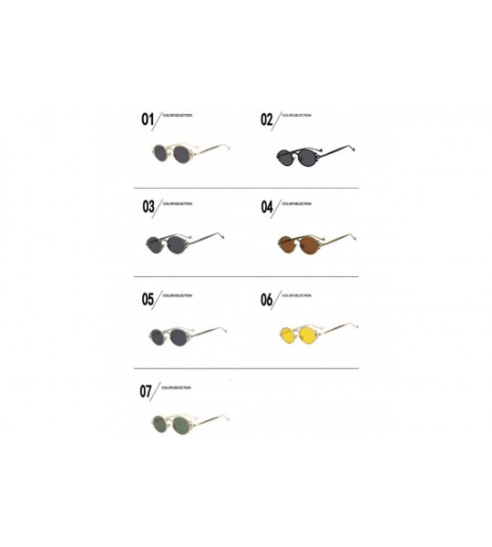 Round replica engraved sunglasses polarized outdoor - Grey Lens - C3199XALWW6 $48.79