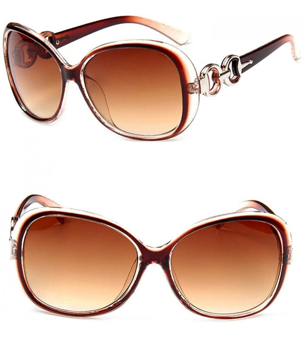 Oversized 2019 Oversized Gradient Ladies Sunglasses Women Brand Designer Classic Sun Glasses Vintage - Tea - CZ18W78IO6O $19.20