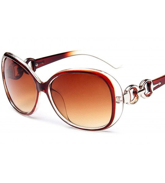 Oversized 2019 Oversized Gradient Ladies Sunglasses Women Brand Designer Classic Sun Glasses Vintage - Tea - CZ18W78IO6O $19.20