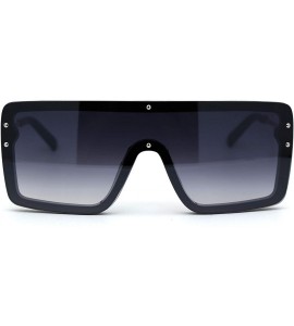 Shield Womens Futuristic Oversize Rectangular Shield Robotic Sunglasses - Navy Smoke - C618XI576QD $23.08