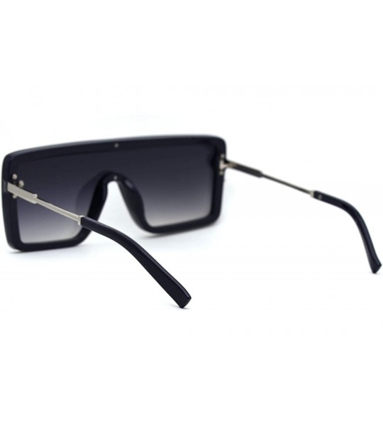 Shield Womens Futuristic Oversize Rectangular Shield Robotic Sunglasses - Navy Smoke - C618XI576QD $23.08