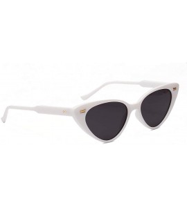 Cat Eye Cat Eye Sunglasses Women Retro Rivet Ladies Sun Glasses Summer Accessories UV400 - White With Black - C618XT8U72A $18.21