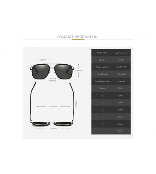 Rectangular Square Sunglasses Men Alloy polarized Rectangular Men Sunglasses 100% UV protection - Multicoloured - C218GESNLZL...